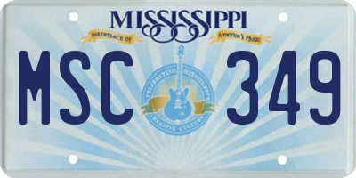 MS license plate MSC349