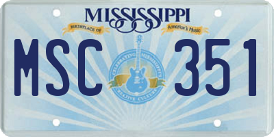MS license plate MSC351