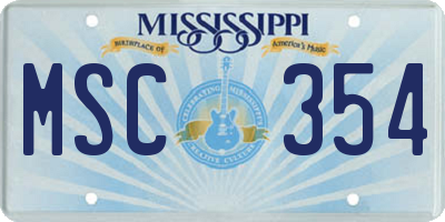 MS license plate MSC354