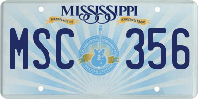 MS license plate MSC356