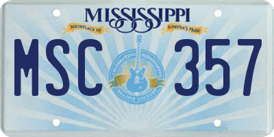 MS license plate MSC357