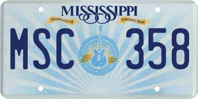 MS license plate MSC358