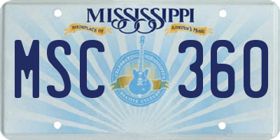 MS license plate MSC360