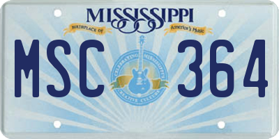 MS license plate MSC364