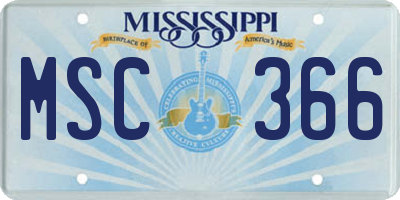 MS license plate MSC366