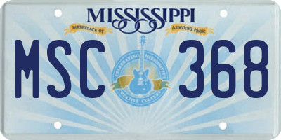 MS license plate MSC368