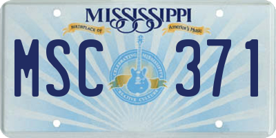 MS license plate MSC371