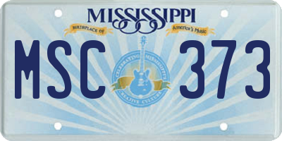 MS license plate MSC373