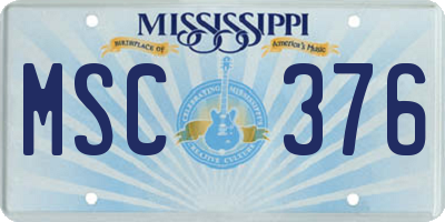 MS license plate MSC376