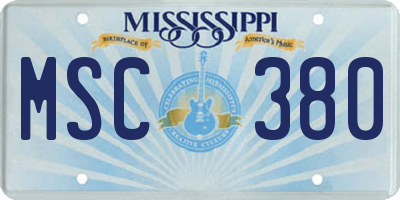 MS license plate MSC380