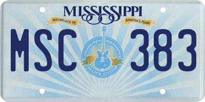 MS license plate MSC383