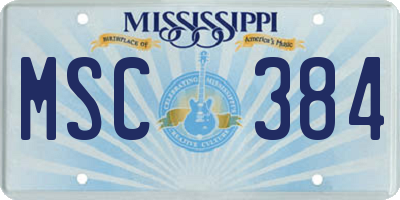 MS license plate MSC384