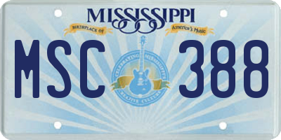 MS license plate MSC388