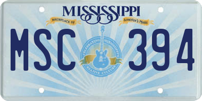 MS license plate MSC394