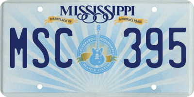 MS license plate MSC395