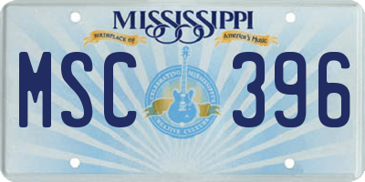 MS license plate MSC396
