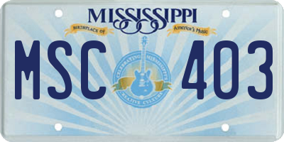 MS license plate MSC403