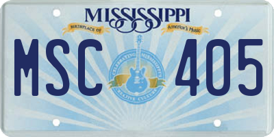 MS license plate MSC405