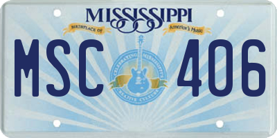 MS license plate MSC406