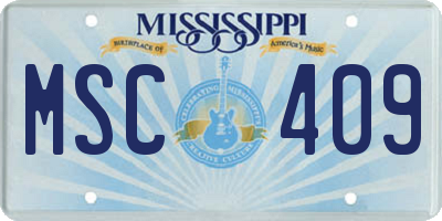 MS license plate MSC409