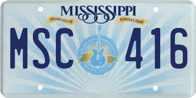MS license plate MSC416