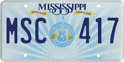 MS license plate MSC417