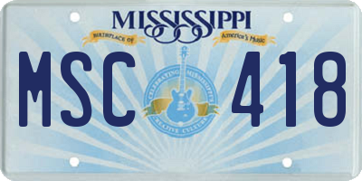 MS license plate MSC418