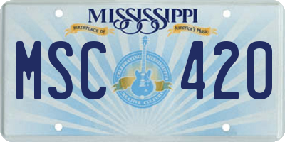 MS license plate MSC420