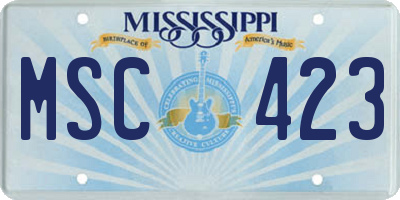 MS license plate MSC423
