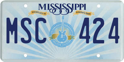 MS license plate MSC424