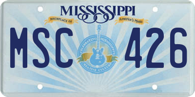 MS license plate MSC426