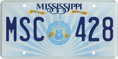 MS license plate MSC428