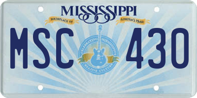 MS license plate MSC430