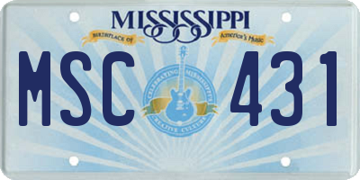 MS license plate MSC431