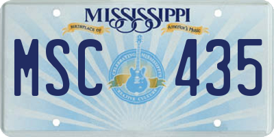 MS license plate MSC435