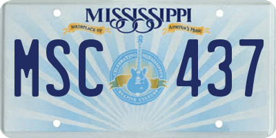 MS license plate MSC437