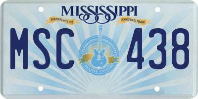 MS license plate MSC438