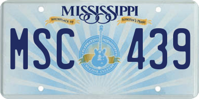 MS license plate MSC439