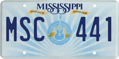 MS license plate MSC441