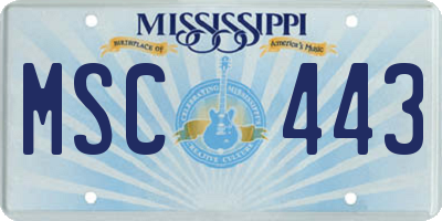 MS license plate MSC443