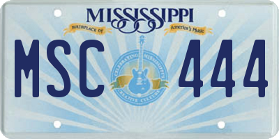 MS license plate MSC444
