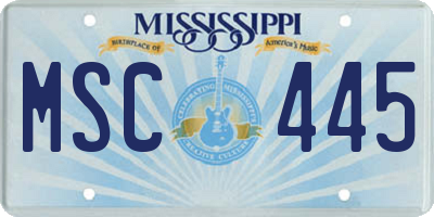 MS license plate MSC445