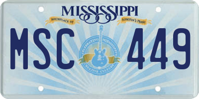 MS license plate MSC449