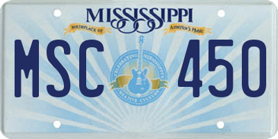MS license plate MSC450