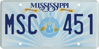MS license plate MSC451