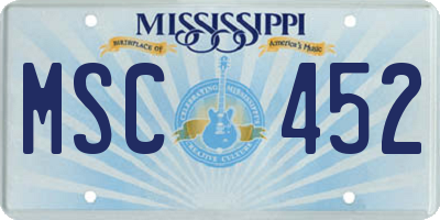 MS license plate MSC452