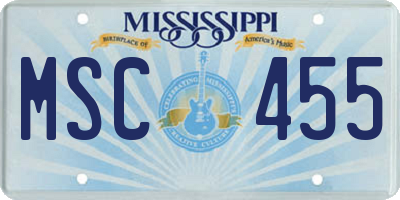 MS license plate MSC455