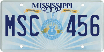 MS license plate MSC456