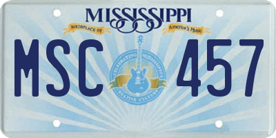 MS license plate MSC457
