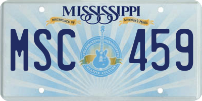 MS license plate MSC459